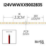 FlexLED Slim 180 White 24V 2700k Indoor Bare End Wires
