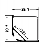 ZA265-2 Channel Anodized 30x30mm Corner/Hanging Square Lens 2.44m