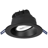 Clearance - Regressed Round Gimbal 4" Adjustable Recessed Trim - 11.4W - 3000K- BLK