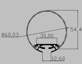 ZD60 Channel Anodized 60mm Hanging Tube 1.83m
