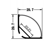 ZA265-1 Channel Anodized 30x30mm Corner/Hanging Curved Lens 2.44m