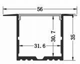 Z5535-1 Channel Anodized 55x35 Flush Recessed 2.44m