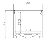 Z3535-1 Channel Anodized 35x35mm Flush 2.44m