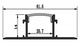Z6214 Channel Anodized 62x14mm Flush Drywall 2.44m