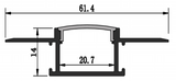 Z6114 Channel Anodized 61x14mm Flush Drywall 2.44m