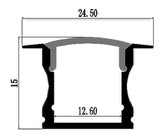 Z2415 Channel Anodized 24x15mm Flush Recessed 2.44m