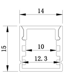 Z1415 Channel Anodized 14x15mm Flush 2.44m