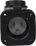 Marine-Flanged Power Inlet- Nema 5-15P, 15A 125V Inlet with Waterproof Cover, 2Pole 3-Wire Power Inlet