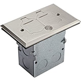 FLOOR BOX KIT- 1 GANG- STEEL NICKLE PLATED 2 FLIP COVER