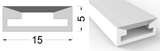 Flex Channel US-N1505 15x5mm 12mm PCB Clear Low Profile per Meter