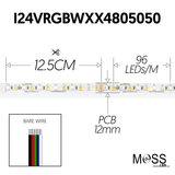 FlexLED 96 RGB + White 24V 5600k Indoor Bare end wires  I24VRGBW564805050