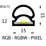 DiffuseFlex LED RGB+W (2700K) 10M DFLX-O24VD1515-RGBW2795-10MBEW