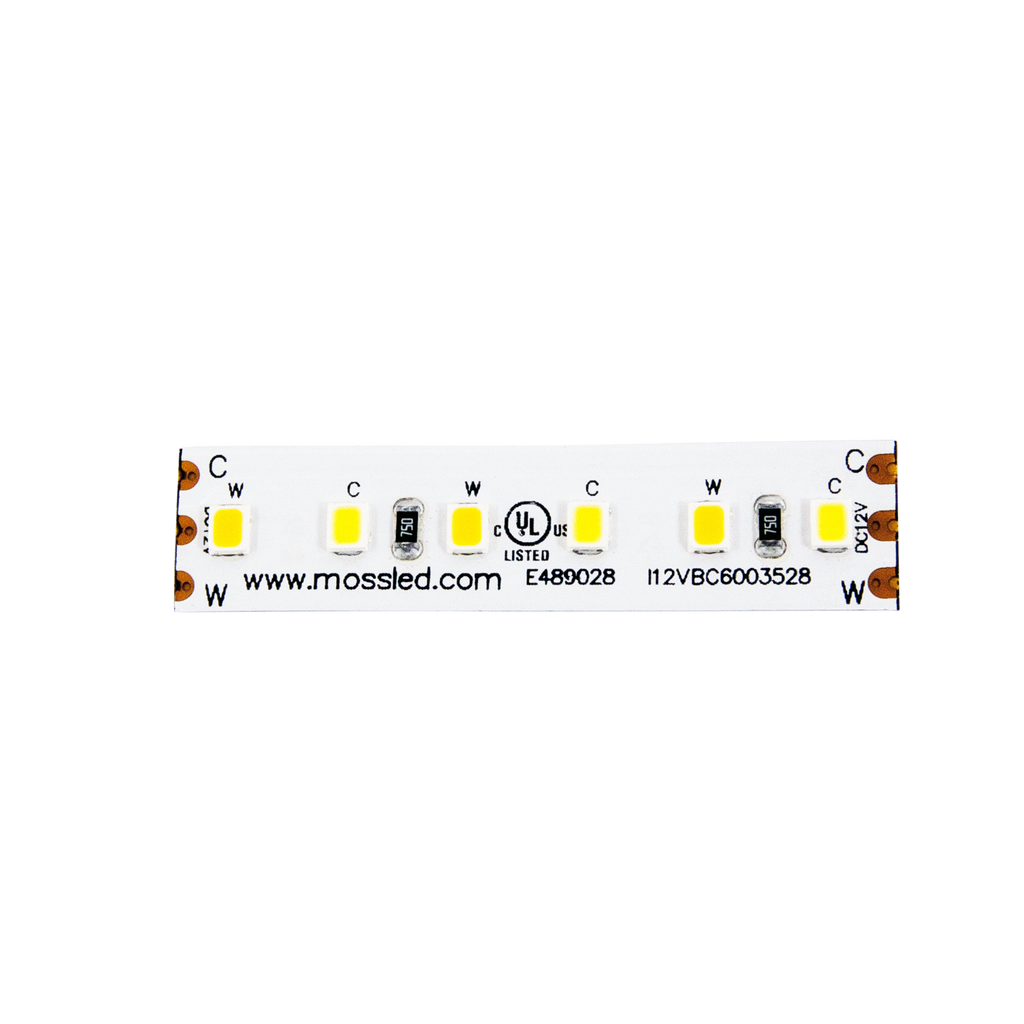 FlexLED Bi-Colour 2700K - 6000K 12V (CCT Adjustable) 120 LED/meter Indoor Bare end wires I12VBC27606003528
