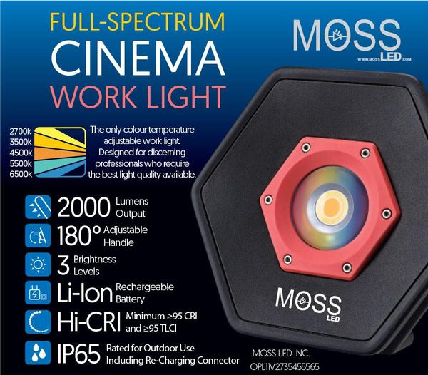 Cinema Work Light - High CRI Colour Temperature Adjustable Battery Powered