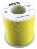 Hook Up Wire PVC, yellow, 22 AWG, 100 FT