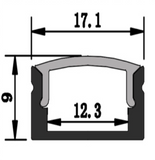 Z-1709 Channel Anodized 17x9mm Flush 2.44m