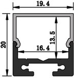 Z-1911-2 Channel Anodized 19x20mm Domed Hanging 2.44m