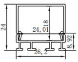 Z-2624B Channel Anodized 26x24mm Domed Hanging 2.44m