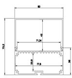 Z-8075 Channel Anodized 80x75mm Domed Hanging 2.44m